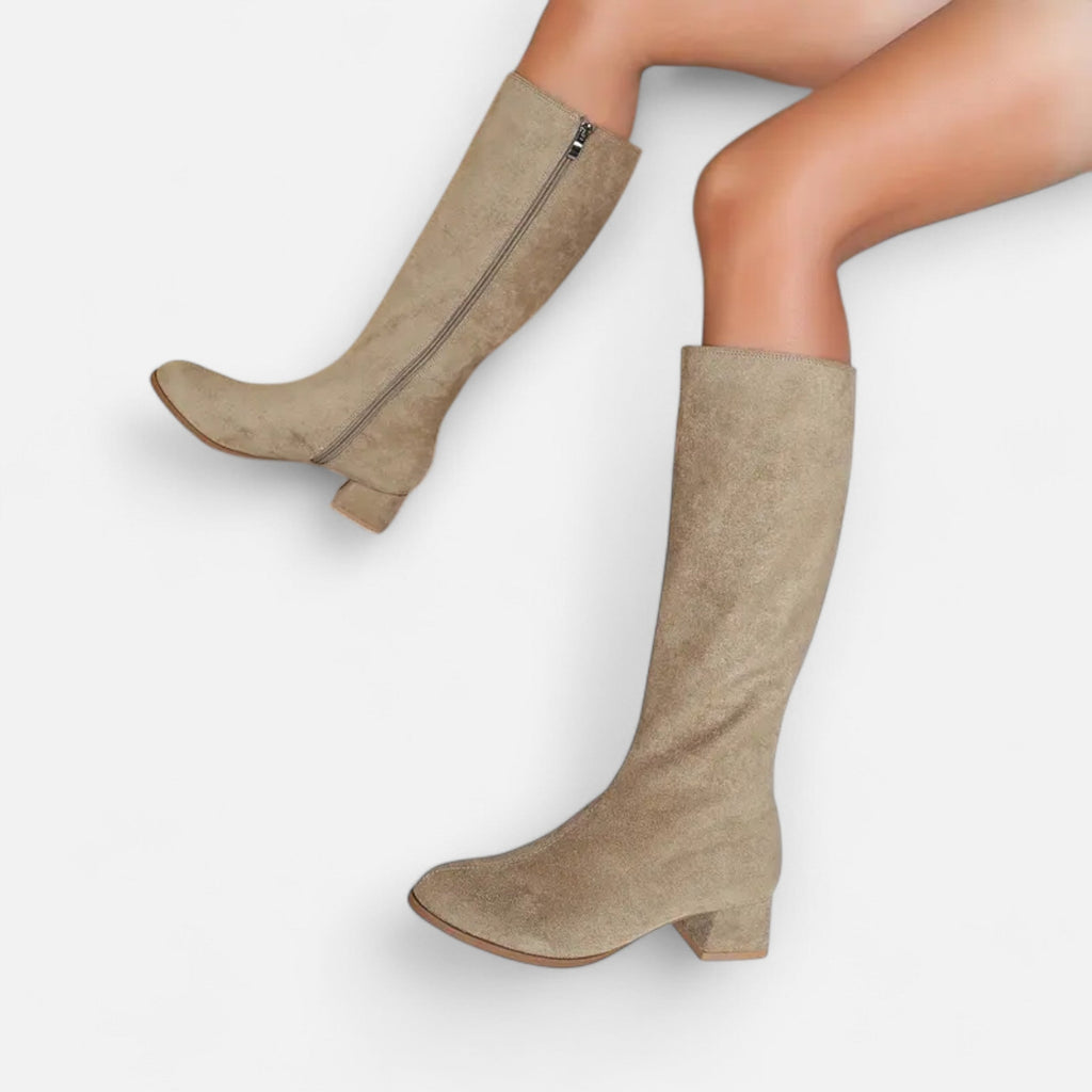Women's Skinny Zipper Boots - Stylish Faux Leather Ankle Footwear