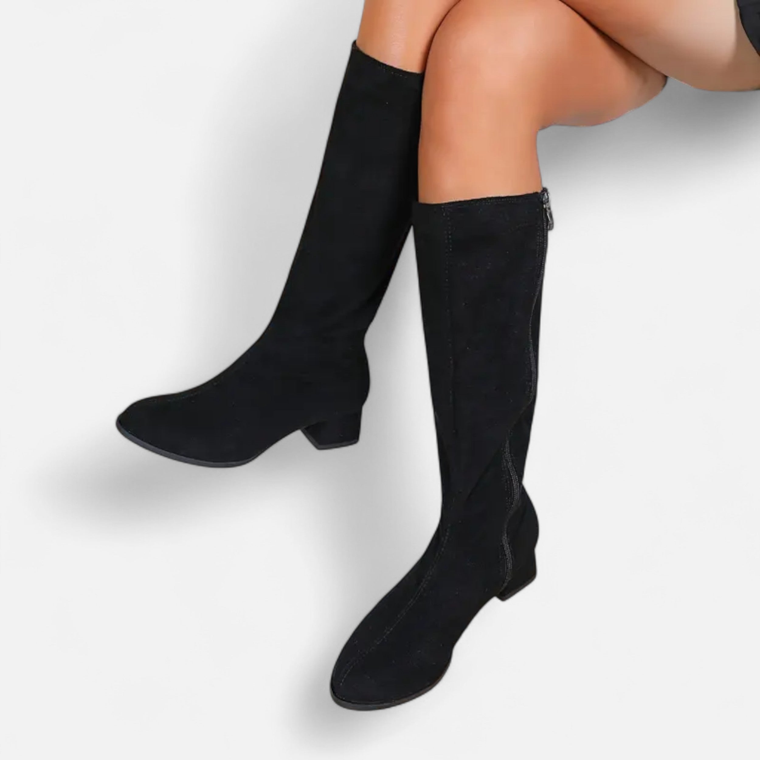 Women's Skinny Zipper Boots - Stylish Faux Leather Ankle Footwear