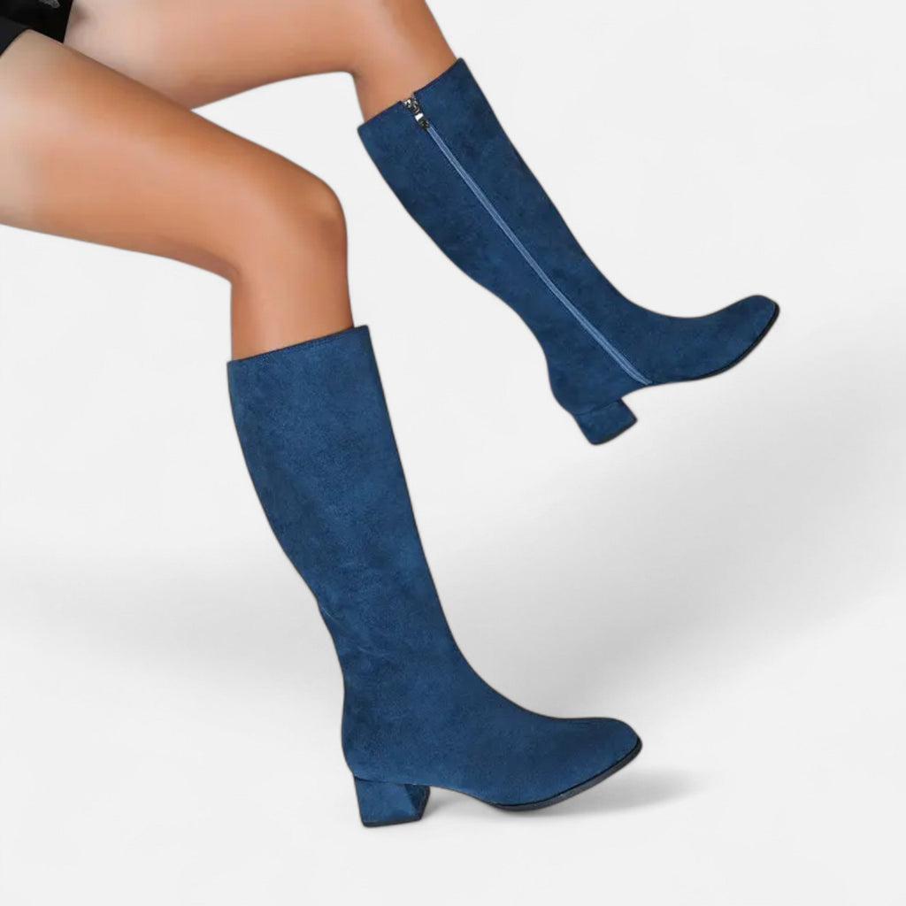 Women's Skinny Zipper Boots - Stylish Faux Leather Ankle Footwear