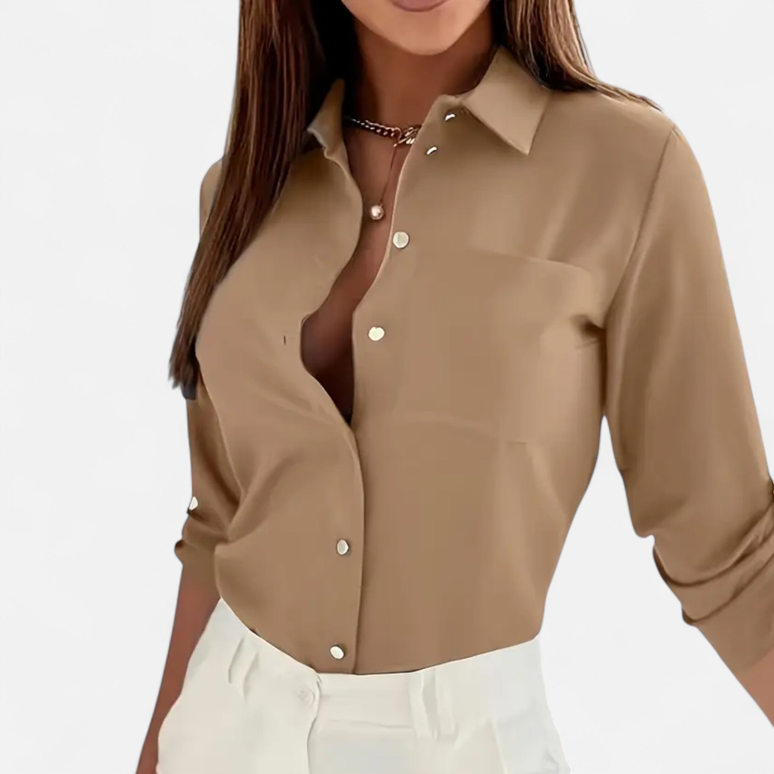 Elegant Women's Button-Up Shirt | Lightweight Cotton | Casual or Office Wear