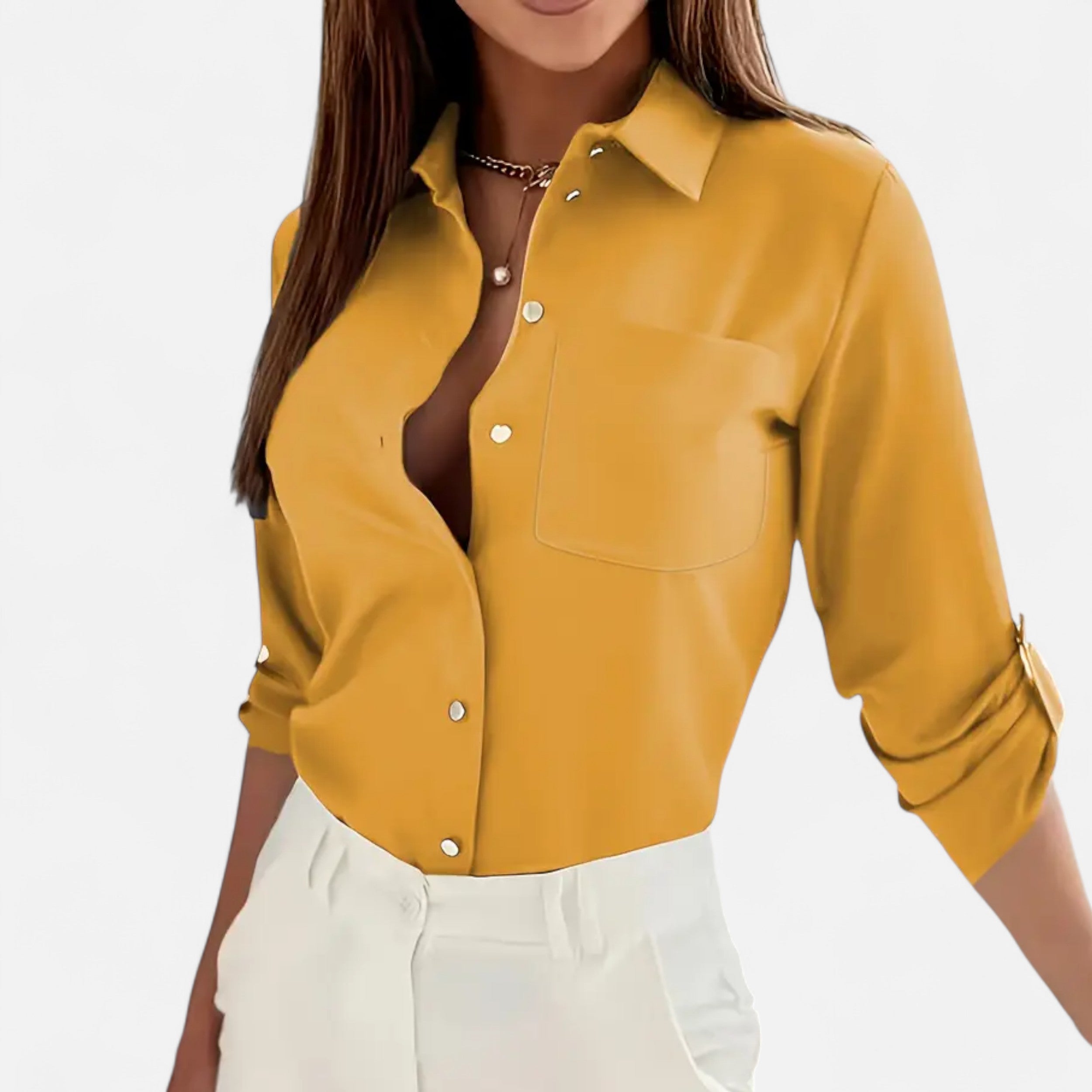 Elegant Women's Button-Up Shirt | Lightweight Cotton | Casual or Office Wear