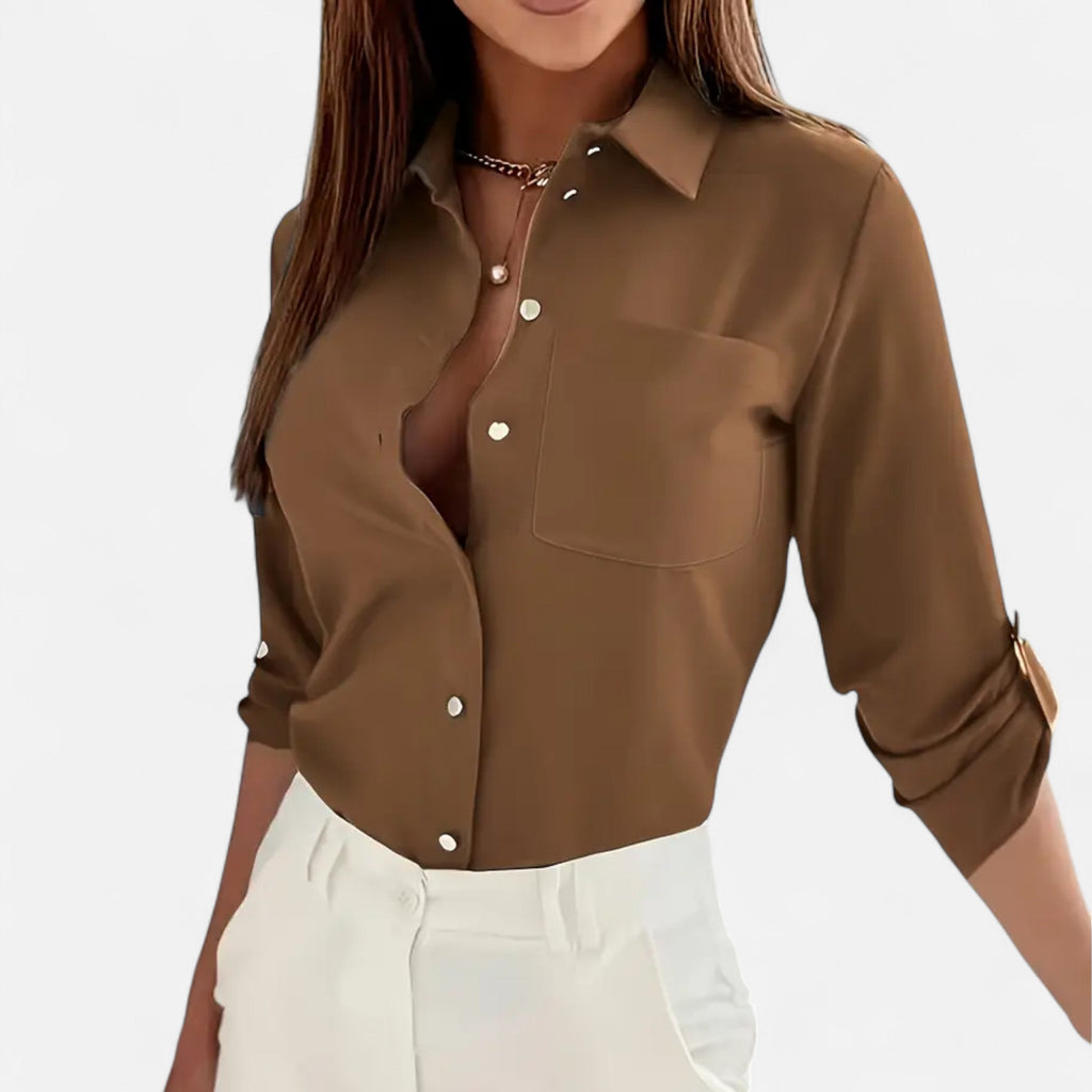 Elegant Women's Button-Up Shirt | Lightweight Cotton | Casual or Office Wear