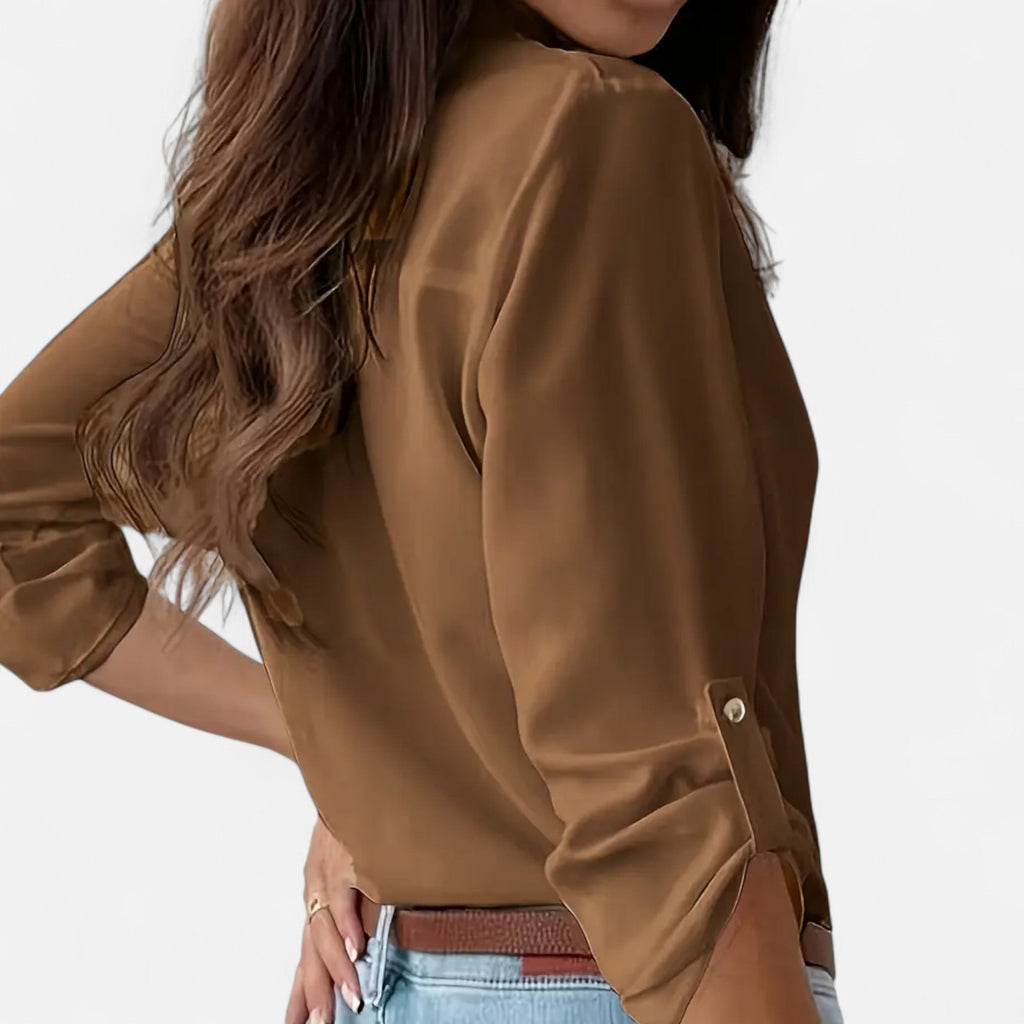 Elegant Women's Button-Up Shirt | Lightweight Cotton | Casual or Office Wear