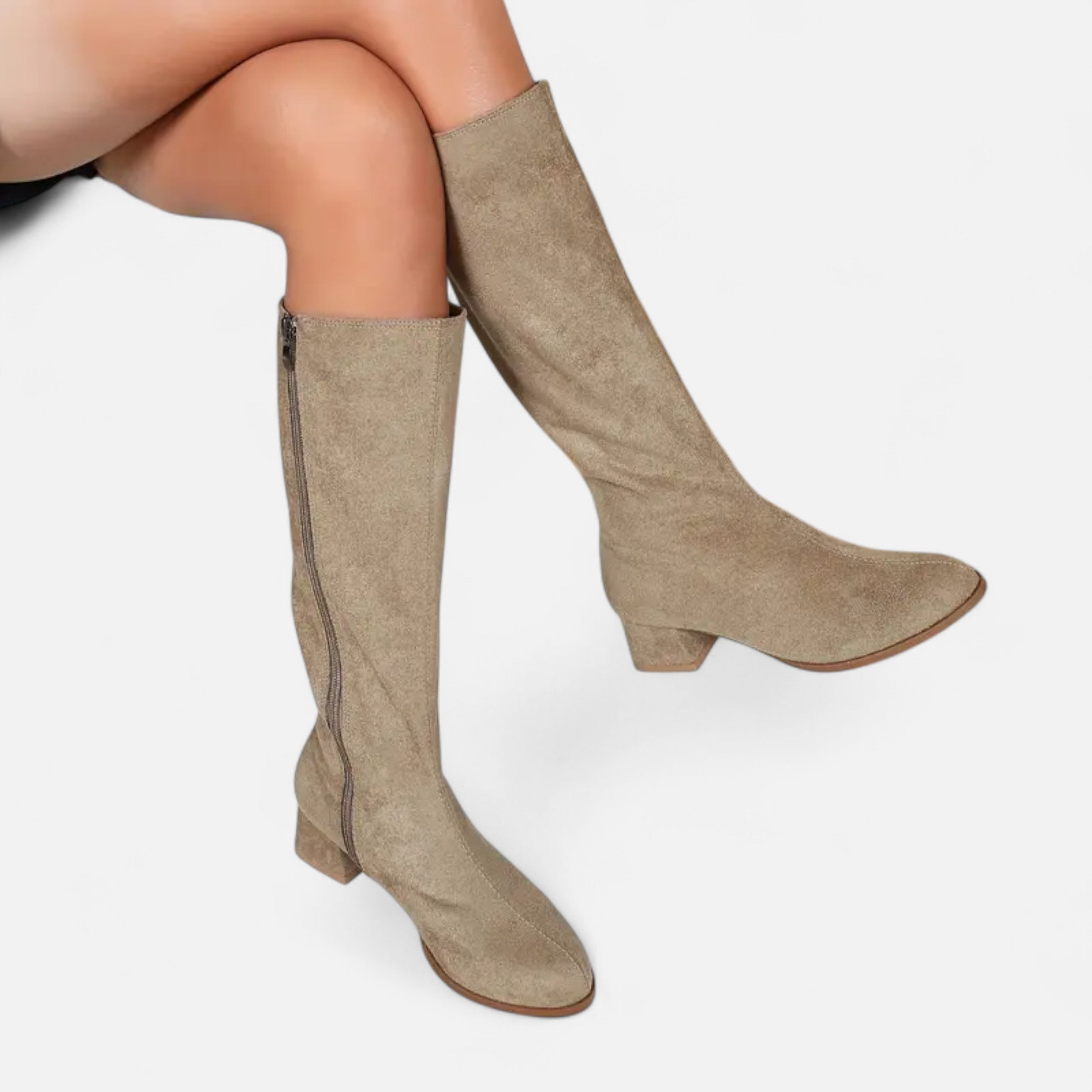 Women's Skinny Zipper Boots - Stylish Faux Leather Ankle Footwear
