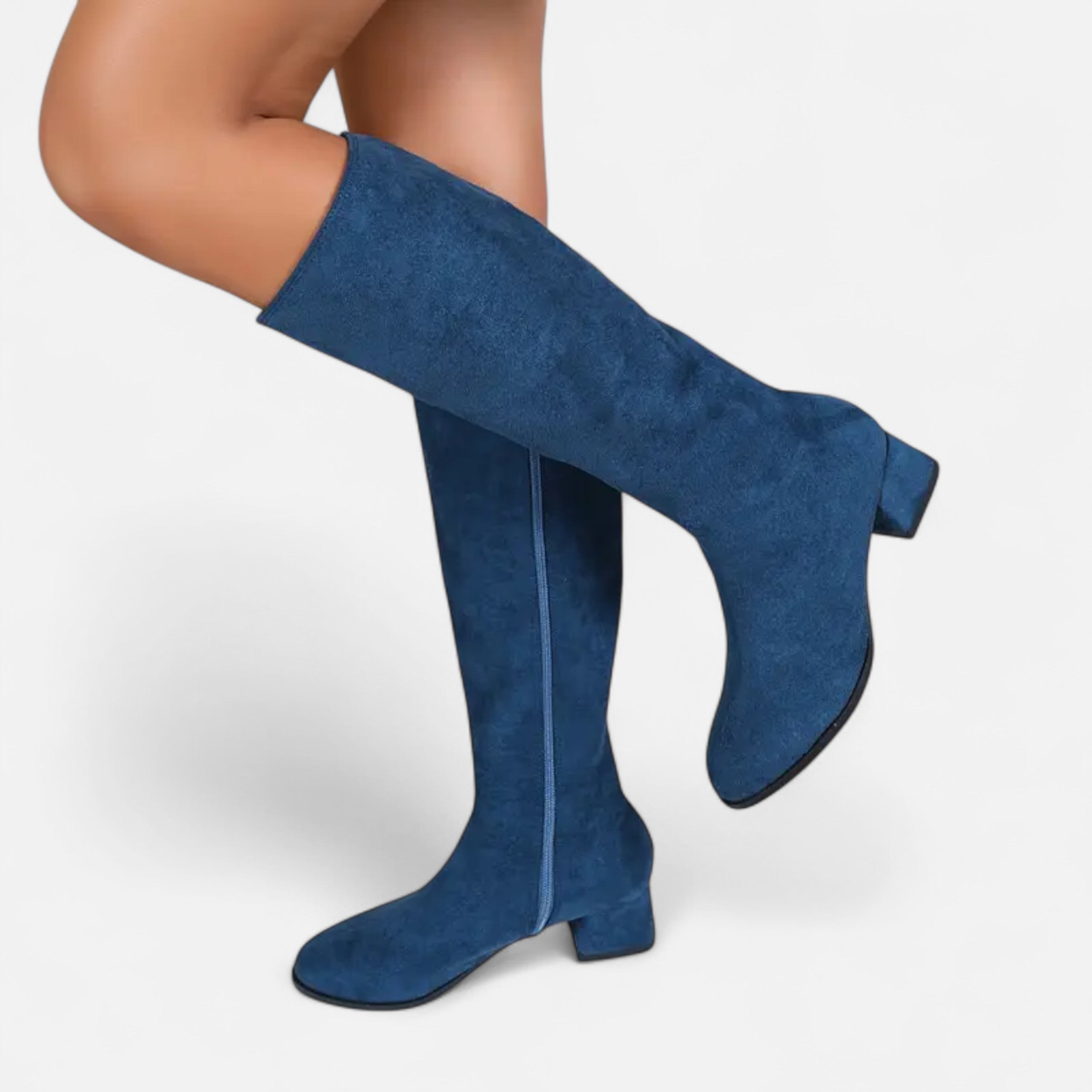 Women's Skinny Zipper Boots - Stylish Faux Leather Ankle Footwear